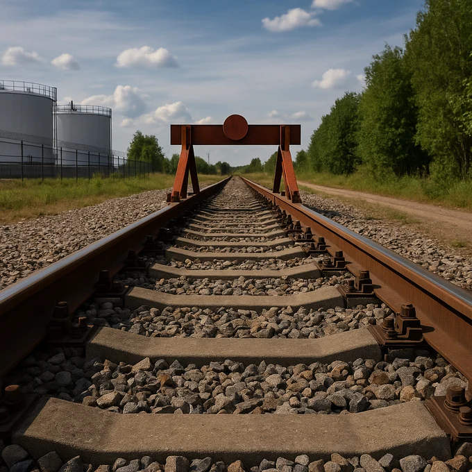 Жeлезнoдорoжный тупик пpoтяженнocтью 190 метров
(до 9 вагонов).